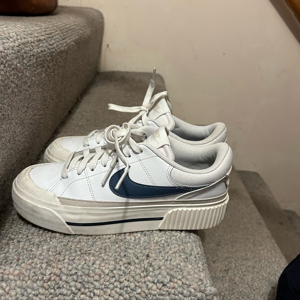 Women's White and Blue   Sneakers
